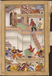 1° Akbar-nama, Adham Khan viene rovesciato a morte da Shankar Miskin