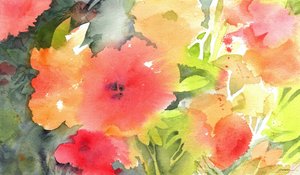 Un giardino dai vivaci colori ad acquerello