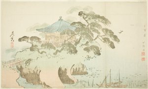 Una sala del tempio da Shibata Zeshin