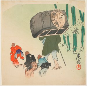 Scena da Il passero dalla lingua tagliata da Shibata Zeshin