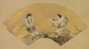 Hanshan e Shide Kanzan e Jittoku, metà del 1500 da Shikibu Terutada