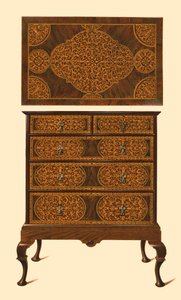 Cassettone intarsiato con marqueterie, 1905 da Shirley Charles Llewellyn Slocombe