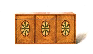 Scatola da tè in legno satinato intarsiato, 1908 da Shirley Charles Llewellyn Slocombe
