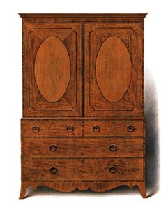 Pressa per vestiti in mogano e satinwood