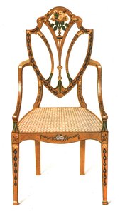 Sedia in legno satinato dipinta, 1908 da Shirley Charles Llewellyn Slocombe