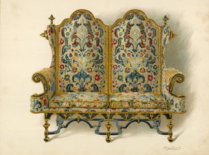 Divano, proprietà del Duca di Leeds (cromolitografia) da Shirley Charles Llewellyn Slocombe