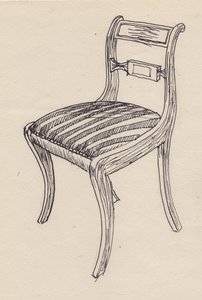 Sedia con sedile a righe, 1951 da Shirley Markham