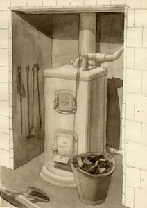 Stufa a carbone, 1951