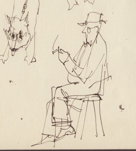 Studi di uomo seduto e cane, c1950 da Shirley Markham