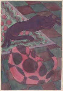 Cane e gatto che dormono, c. 1951