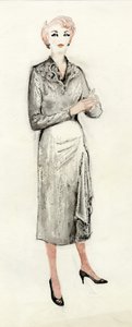 Donna in abito nero da Shirley Markham