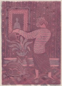 Donna che annaffia le piante da Shirley Markham