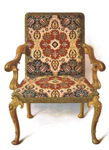 Sedia dorata coperta di ricamo, 1906 da Shirley Charles Llewellyn Slocombe