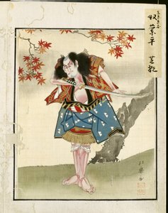 Foglio da un album di ritratti di attori, c. 1790-1810 da Shorakusai