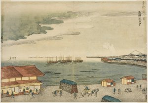 Takanawa Okido alla stazione di Shinagawa (Shinagawa-juku Takanawa Okido), dalla serie "Capitale orientale (Toto)" da Shotei Hokuju
