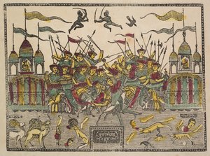 Scena di battaglia, 1800s da Shri Gobinda Chandra Roy