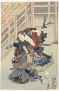 Due attori che combattono da Shunbaisai Hokuei