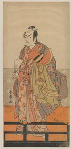 Attore Kabuki Ichikawa Monnosuke II con elmo e veste di un danzatore Gagaku, periodo Edo, c.1780 da Shunjo