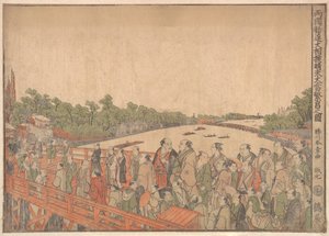 Ryogoku Kanjin Osumo sei-ten oatari hanjo no zu, ca. 1778