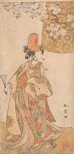 Segawa Tomisaburo nel ruolo di Musume Dojoji in Hanagatami Kazaori Eboshi da Shunsho