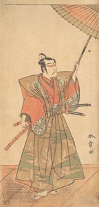 Il quinto Ichikawa Danjuro come un samurai vestito in cerimoniale Kamishimo