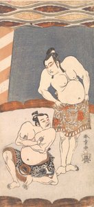 Il secondo Ichikawa Yaozo come lottatore in piedi in un