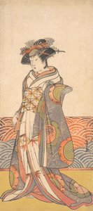 Il Terzo Segawa Kikunojo come Donna in una Stanza con un Dado a Motivo di Onde da Shunsho