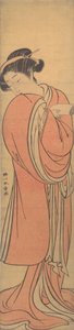 Donna in rosso, fine XVIII secolo da Shunsho