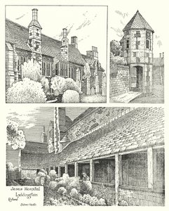 Ospedale di Gesù, Lyddington, Rutland (incisione) da Sidney Heath