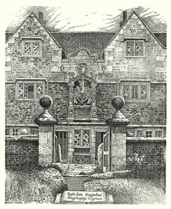 Lato Nord, Ospizi di Hungerford, Corsham (incisione) da Sidney Heath