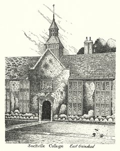 Sackville College, East Grinstead (incisione) da Sidney Heath