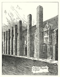 Ospedale di San Giovanni, Lichfield (incisione) da Sidney Heath