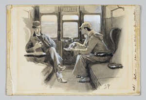 Illustrazione per la storia di Sherlock Holmes "L