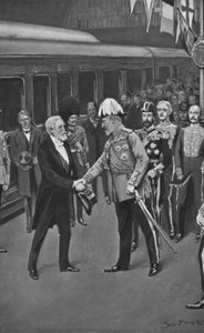 Re Edoardo che accoglie il Presidente Loubet, 6 luglio 1903