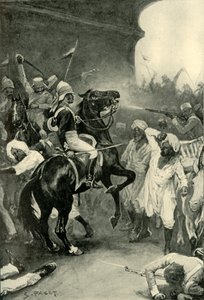 Roberts ha il suo cavallo colpito alla testa a Bulandshair da Sidney Paget