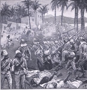 Assalto di Firket, illustrazione da Cassells History of England, 1900 da Sidney Paget