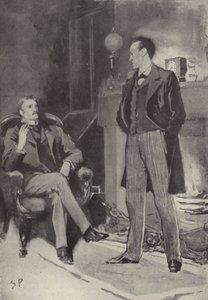 Poi si fermò accanto al fuoco: scena dal mistero di Sherlock Holmes Uno scandalo in Boemia, di Arthur Conan Doyle