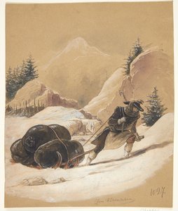Uomo con slitta da Sigmund Ferdinand Ritter von Perger