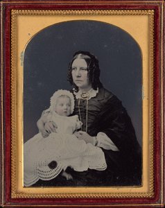 Ritratto di donna e bambino, c. 1855 (foto) da Silas Eastham
