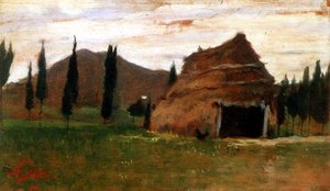 Paesaggio con Capanna di Paglia da Silvestro Lega