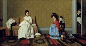 Bambine che giocano a fare le signore da Silvestro Lega