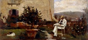 Luigi Tommasi in giardino da Silvestro Lega