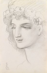 Studio di una testa incoronata, 1867 da Simeon Solomon