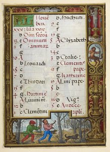 Pagina del calendario per novembre, illustrazione da 
