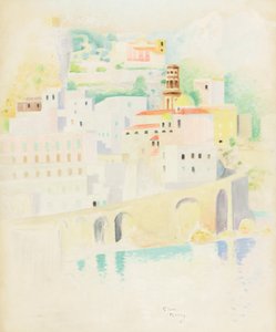 Atrani, Costiera Amalfitana (pastel on paper) da Simon Albert Bussy
