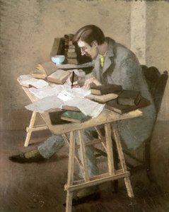 Ritratto di Lytton Strachey (pastello su carta) da Simon Albert Bussy