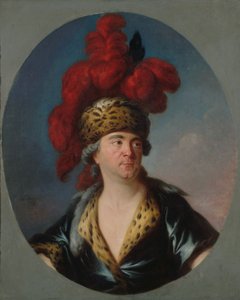 Ritratto di Henri-Louis Lekain 1728-1778 come Gengis Khan nella commedia, fine 1750s da Simon Bernard Lenoir