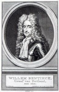 William Bentinck, 1° Conte di Portland, inciso da Jacobus Houbraken dopo un originale di Robert Williams da Simon Du Bois