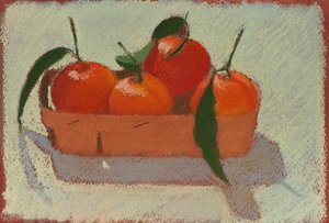Mandarini di Natale, 2015 (pastello su carta) da Simon Fletcher