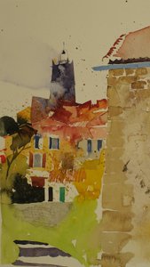 Clocher, Linguadoca, 2002 (acquerello) da Simon Fletcher